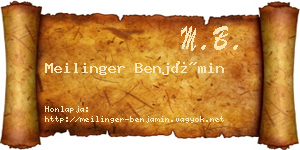 Meilinger Benjámin névjegykártya
